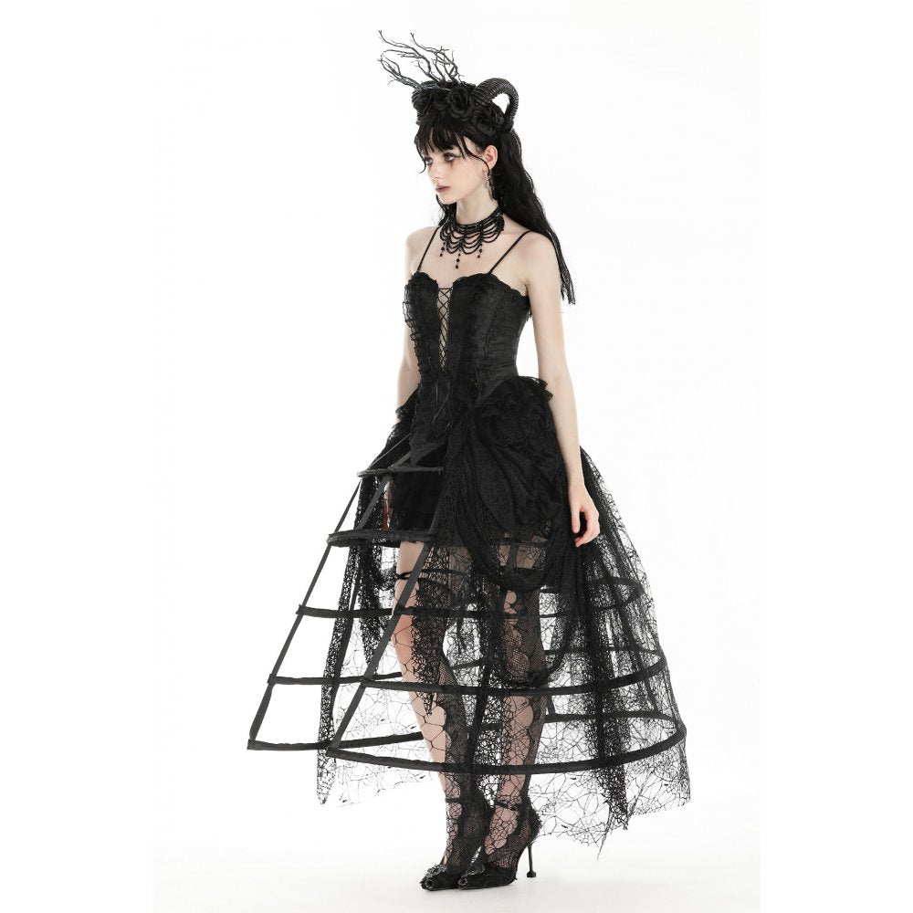 Dark in Love Azeneth Tattered Spiderweb Birdcage Petticoat Skirt