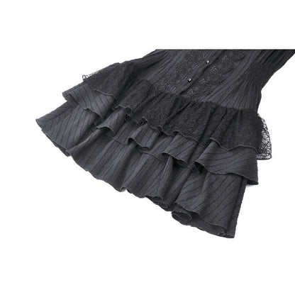 Dark in Love Diya Frilly Gothic Shirt Dress