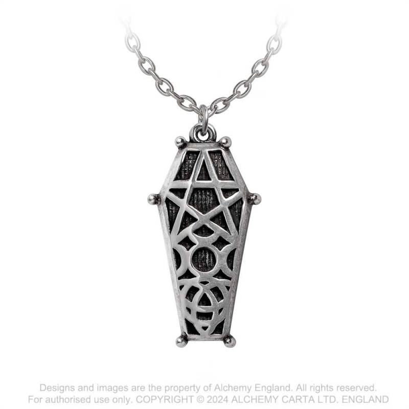 Alchemy Gothic Hex Coffin Necklace