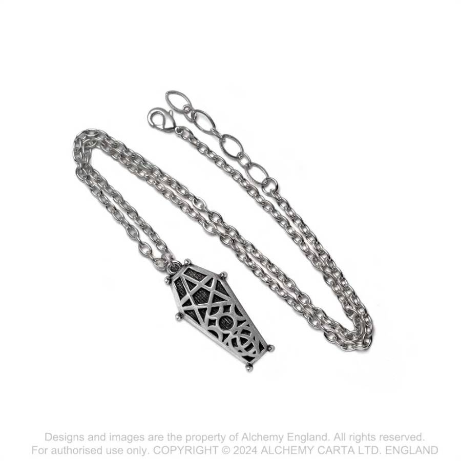 Alchemy Gothic Hex Coffin Necklace