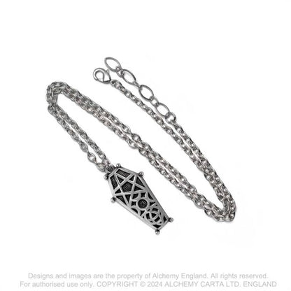 Alchemy Gothic Hex Coffin Necklace