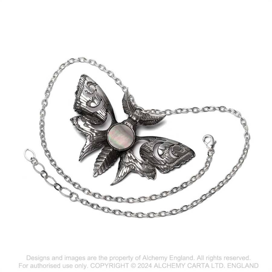 Alchemy Gothic Lunar Moth Necklace