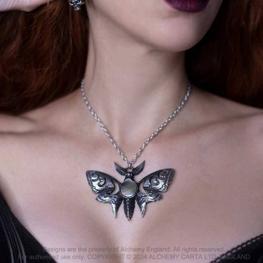 Alchemy Gothic Lunar Moth Necklace