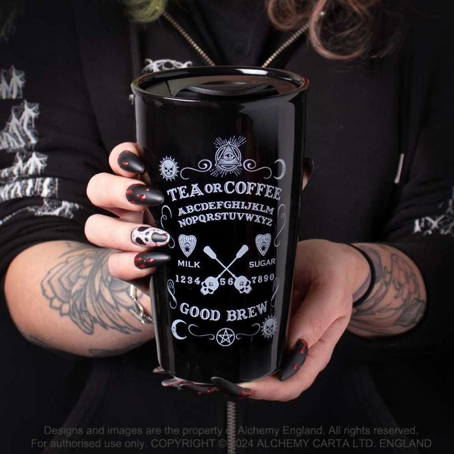 Alchemy Gothic Ouija Good Brew Ceramic Travel Mug