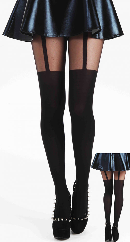 Pamela Mann Plain Stripe Suspender Tights