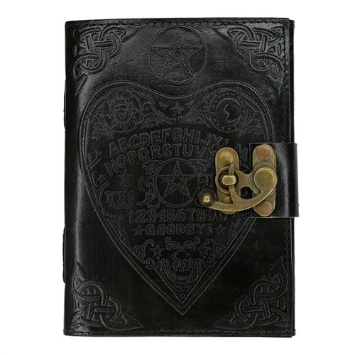 Black Embossed Talking Board Leather Journal