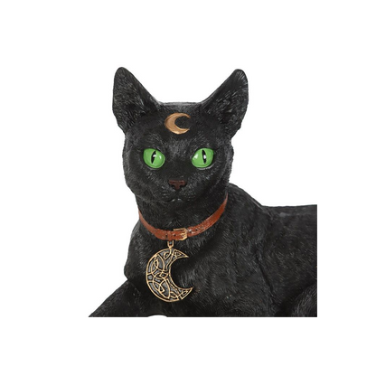 Large Laying Black Cat Figurine