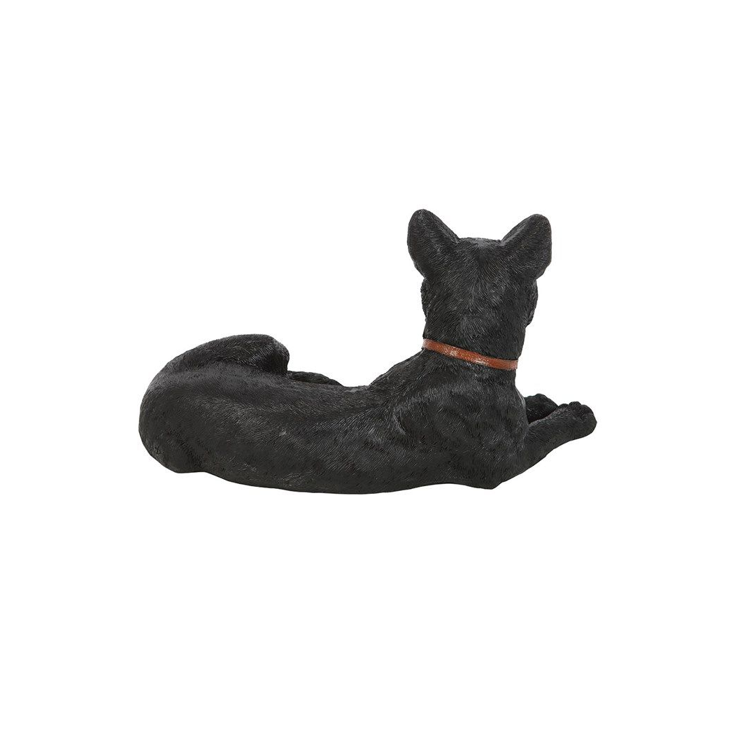 Large Laying Black Cat Figurine