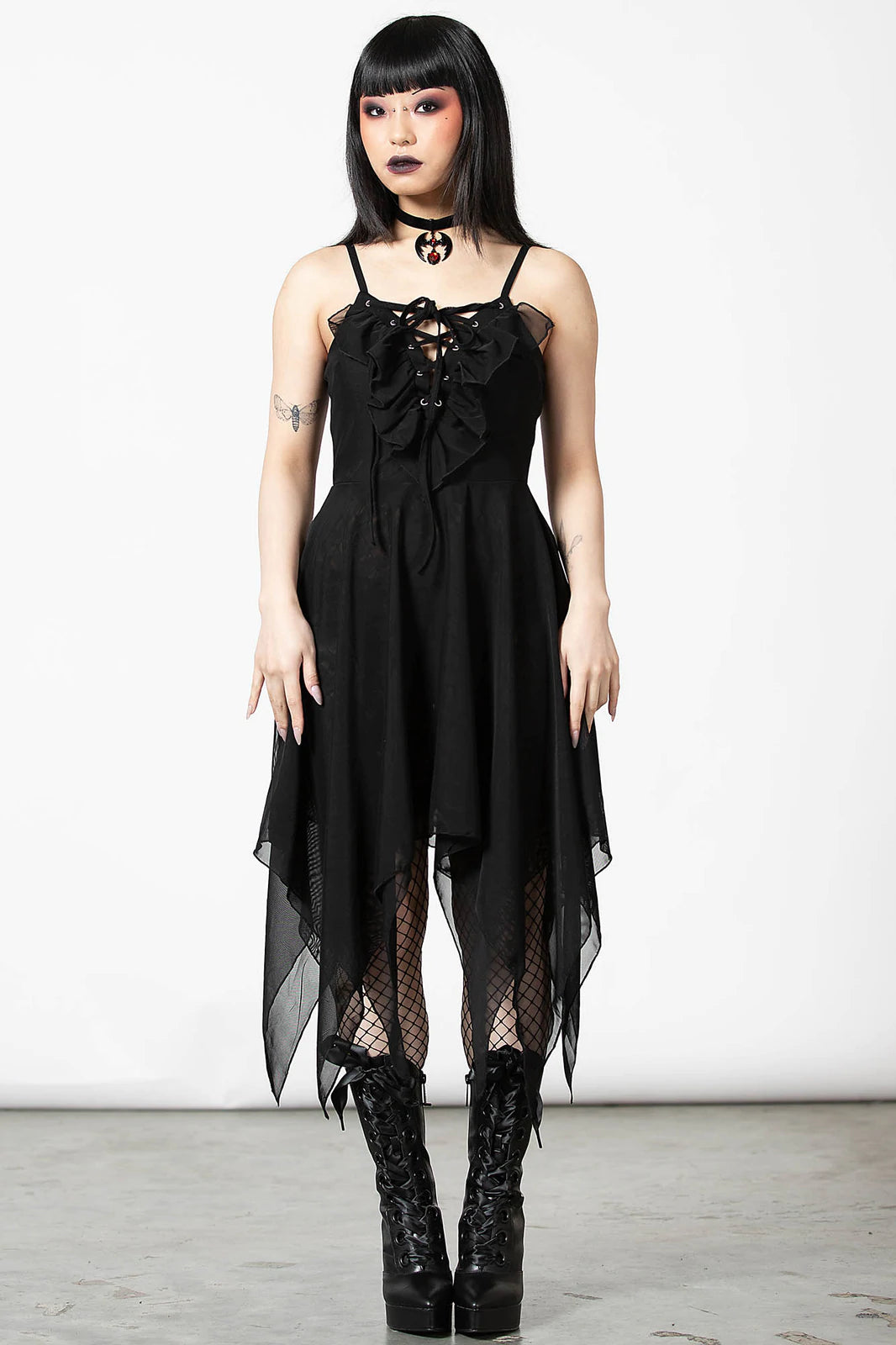 Killstar Anshee Lace Up Dress - Kate's Clothing