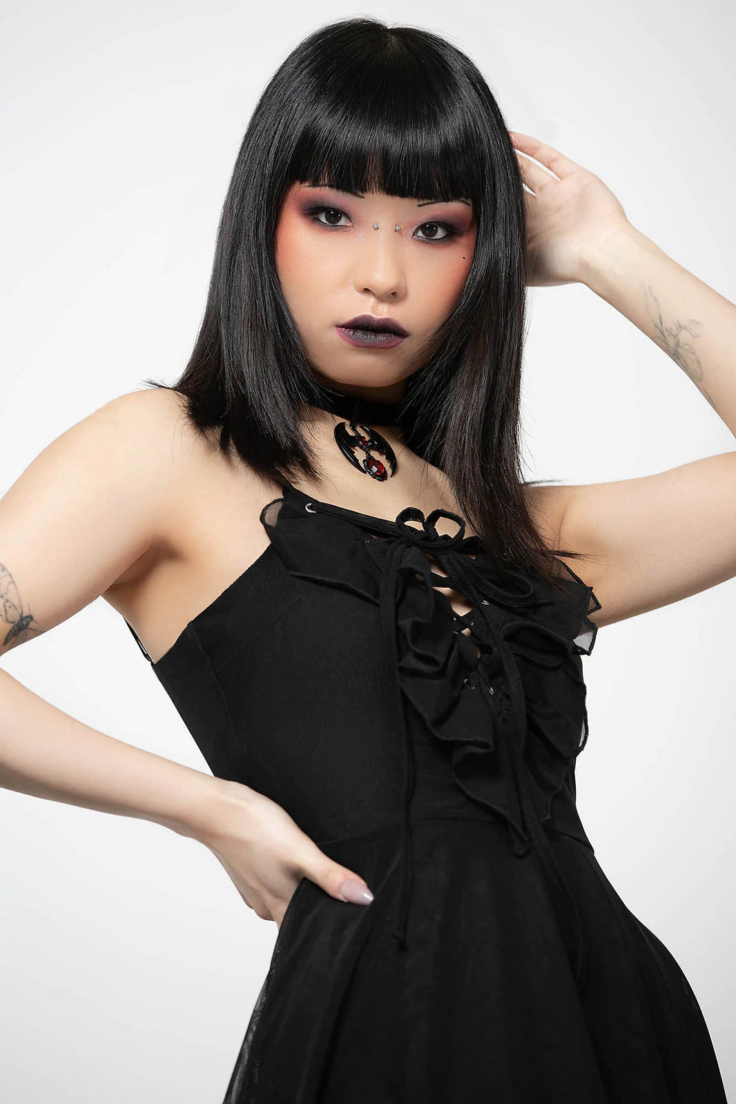 Killstar Anshee Lace Up Dress - Kate's Clothing