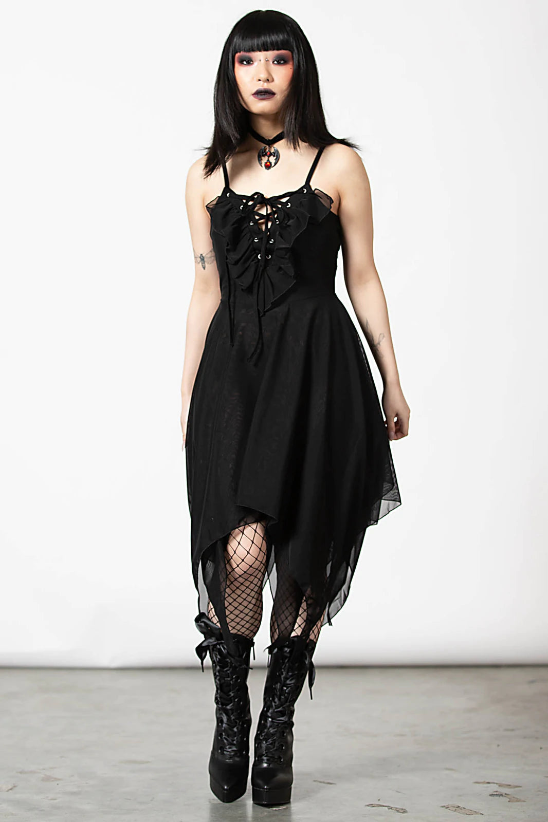 Killstar Anshee Lace Up Dress - Kate's Clothing