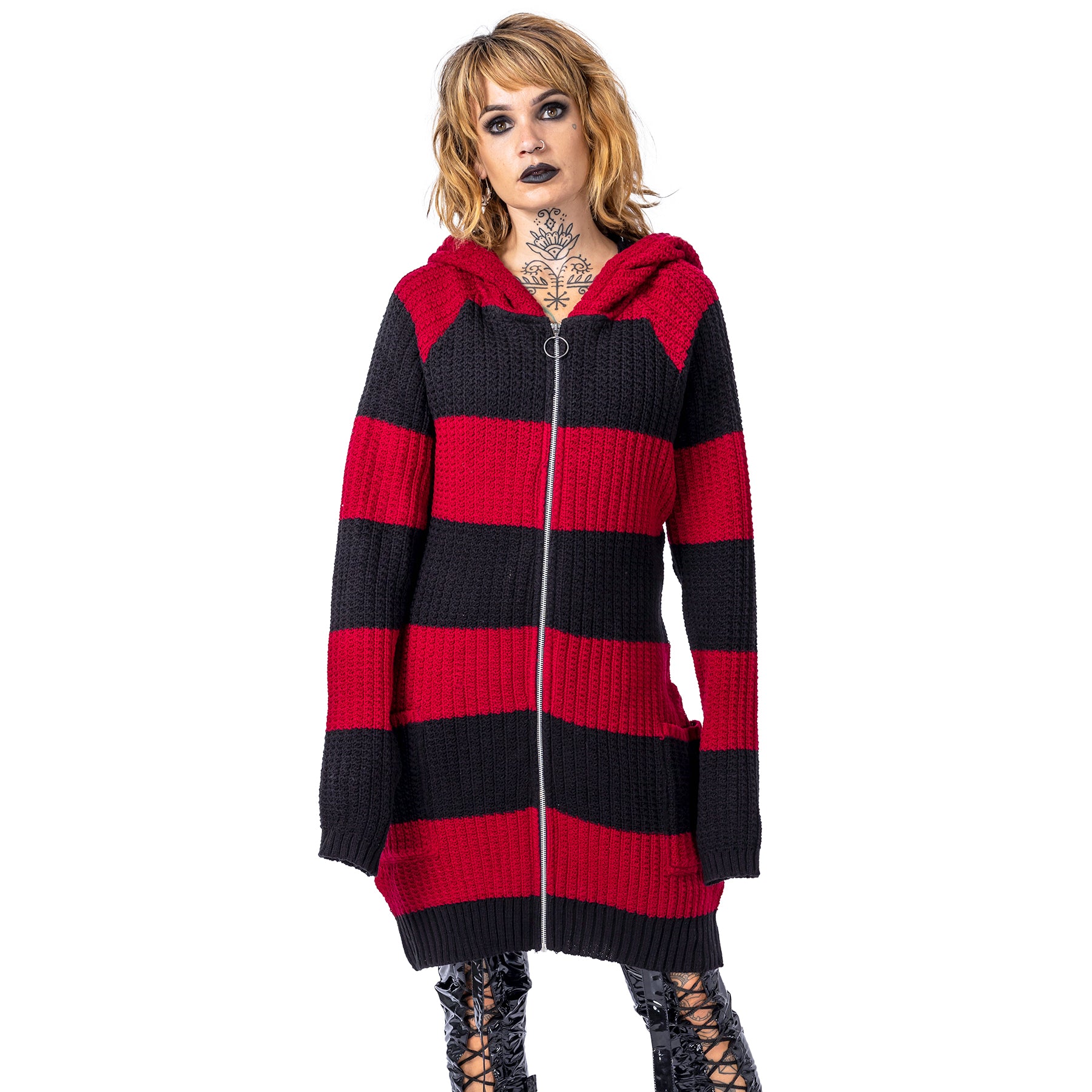 Red black store cardigan