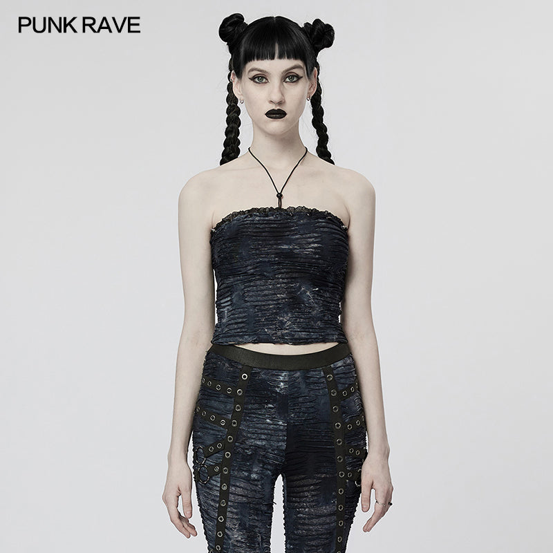 Punk Rave Laudine Top - Blue - Kate's Clothing