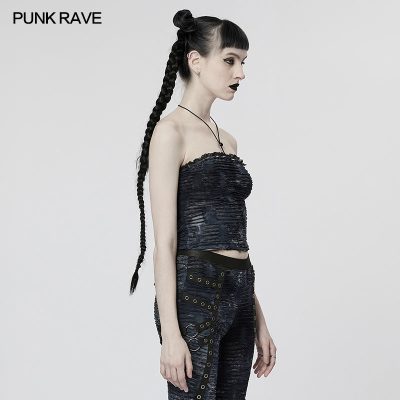 Punk Rave Laudine Top - Blue - Kate's Clothing