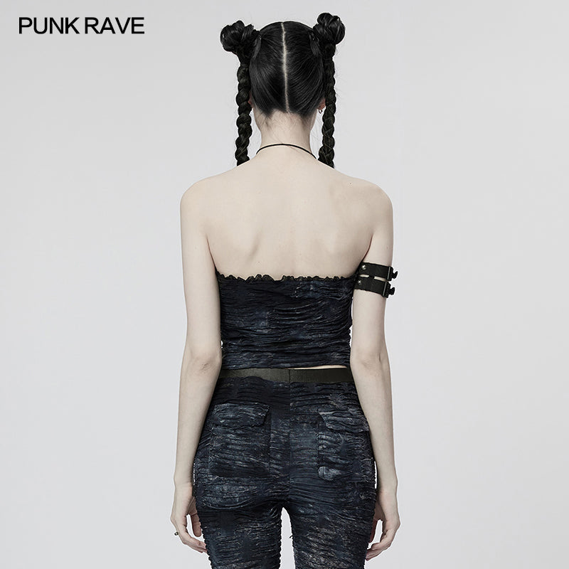 Punk Rave Laudine Top - Blue - Kate's Clothing