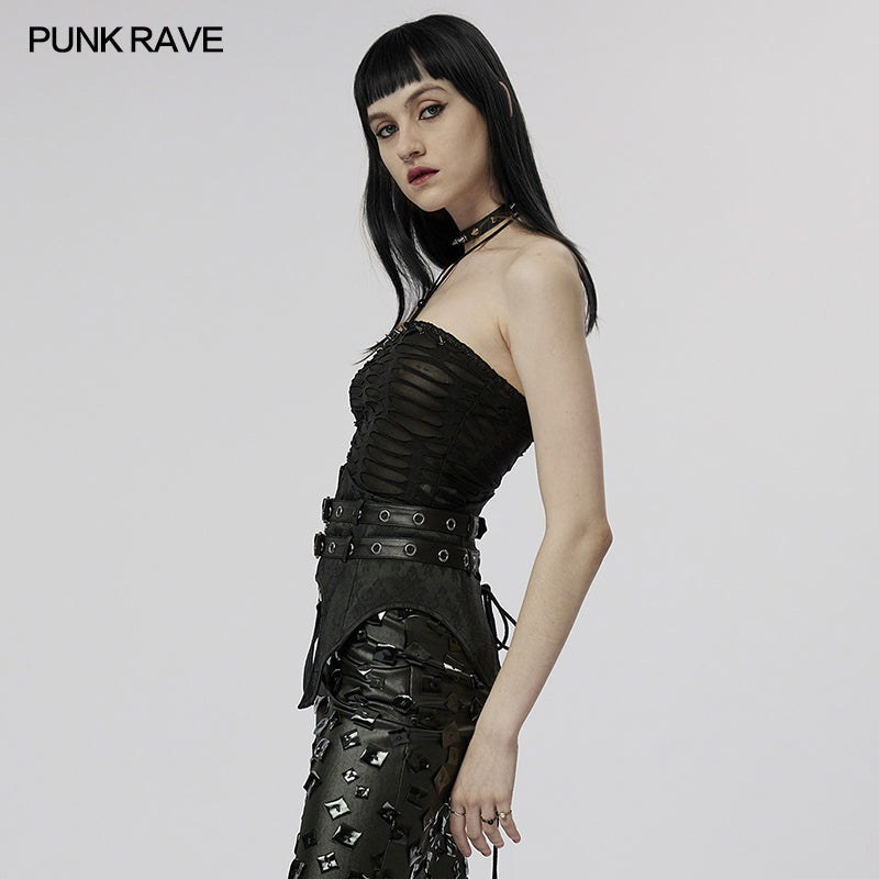 Punk Rave Laudine Top - Black - Kate's Clothing